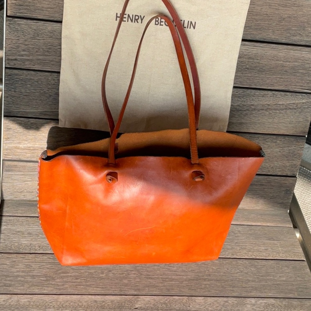 Henry Beguelin Cognac Leather Tote